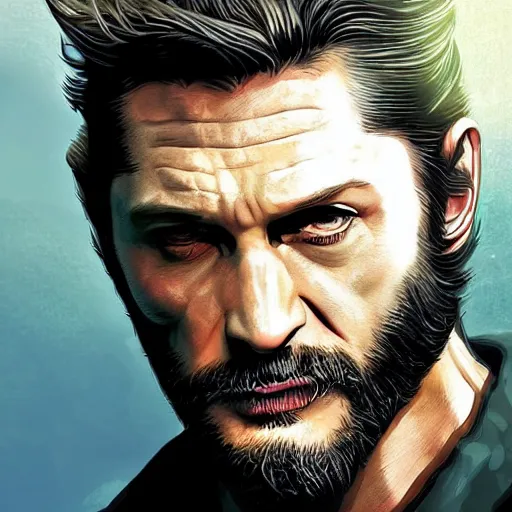 Image similar to tom hardy as wolverine from x - men digital art 4 k detailed super realistic