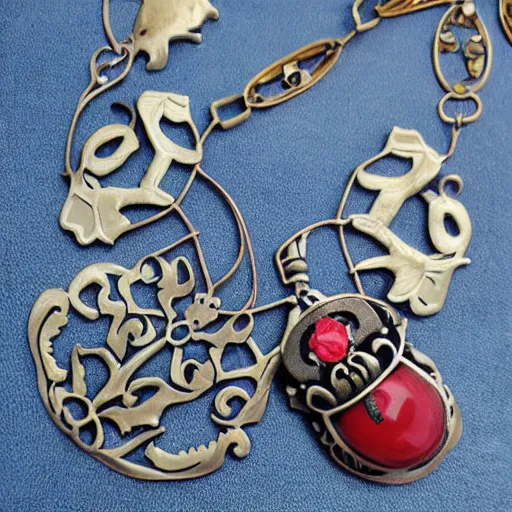 Image similar to American mcgee's alice artnouveau style necklace