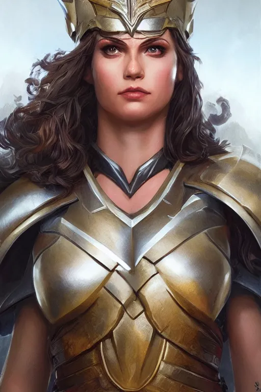 Image similar to amazon valkyrie athena, d & d, fantasy, portrait, highly detailed, headshot, digital painting, trending on artstation, concept art, sharp focus, illustration, art by artgerm and greg rutkowski and magali villeneuve