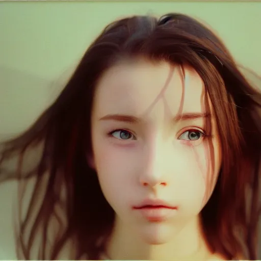 Image similar to aerith gainsborough, cinematic, cinestill 4 0 0 t film, symmetrical face!!!, symmetrical eyes!!!, highly detailed, award winning photography