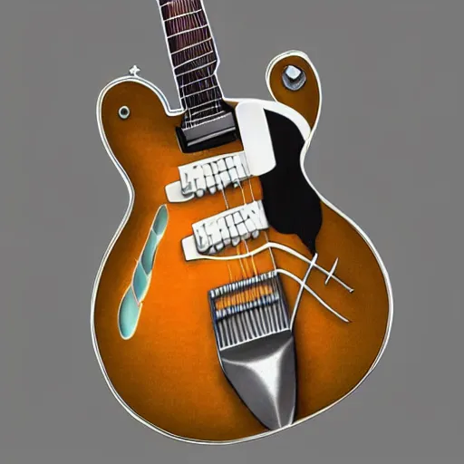 Image similar to a 1 9 6 0 harmony stratotone electric guitar, concept art