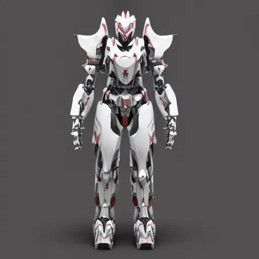 Image similar to concept artod a mecha armor suit based off of a cat render ultra unreal engine 5