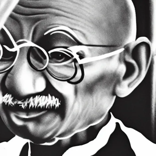 Image similar to Mahatma Gandhi in space nirvana