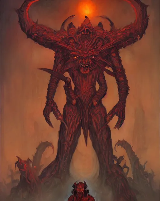 Prompt: a huge humanoid demon by BROM