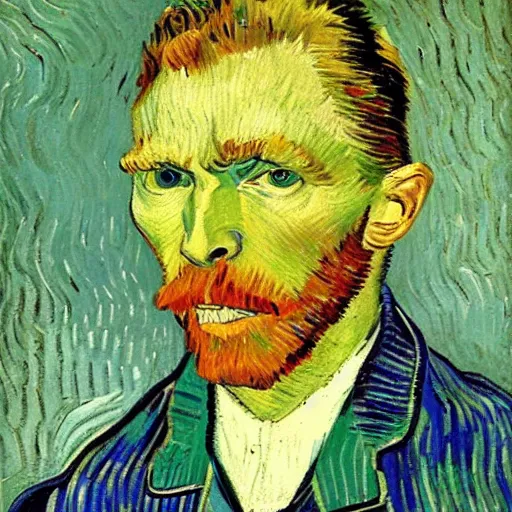 Image similar to portrait by vincent van gogh of a lemon wearing a suit