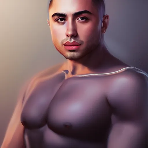 Prompt: portrait of mizkif, matte painting by artgerm, artstation