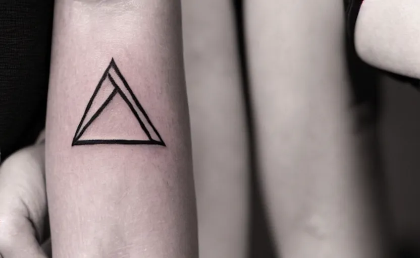 Double triangle and dots tattoo - Tattoogrid.net