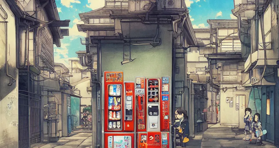 night city street japanese alley anime background wallpaper Stock  Illustration | Adobe Stock