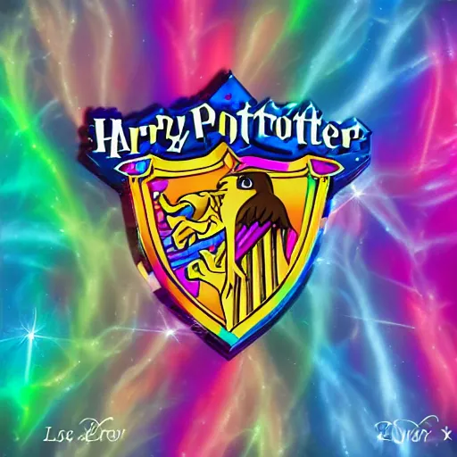 Image similar to harry potter, lisa frank style, 3 d render