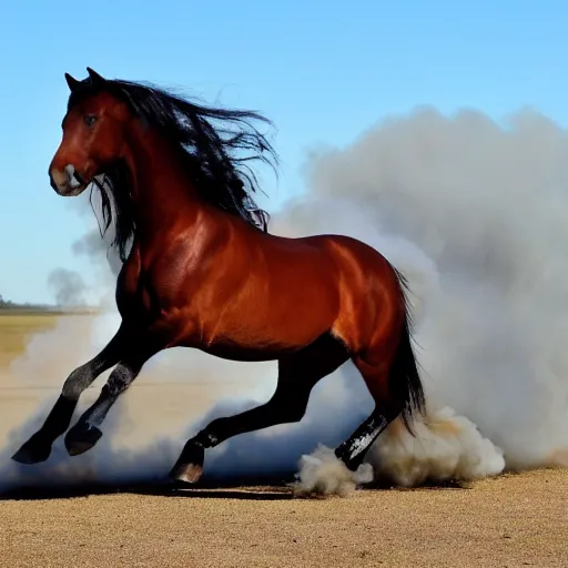 Image similar to a horse doing a burnout