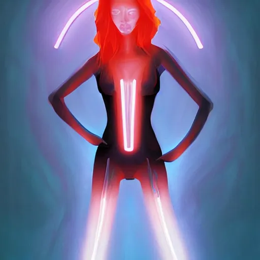 Image similar to electric woman, by dominik mayer