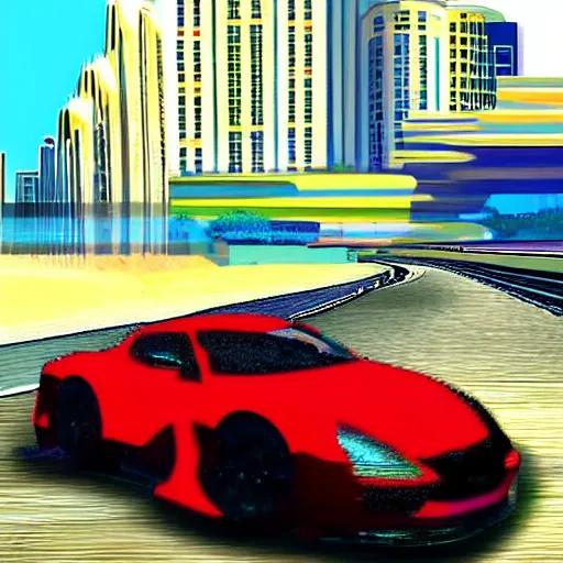 Image similar to gta : dubai, brush stroke