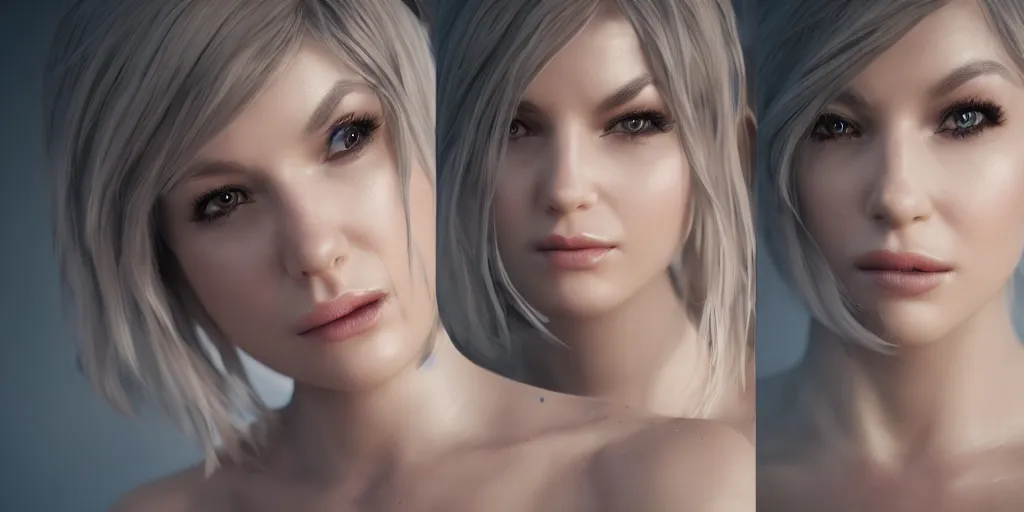 Image similar to layla from mobilee legends, unreal 5, hyperrealistic, realistic, photorealistic, dynamic lighting, white ambient background, highly detailed, studio potrait, studio lighting