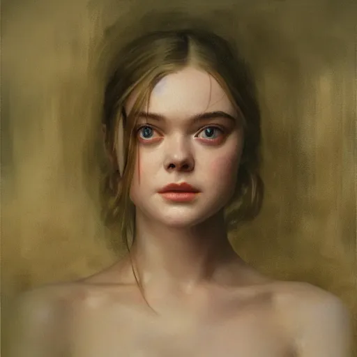 Image similar to ultra realistic medium shot portrait painting of elle fanning in the world of goya, art by frank frazetta, 4 k, ultra realistic, matte painting, hard edges, highly detailed, epic lighting