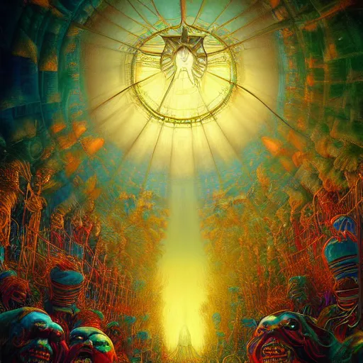 Image similar to Photorealistic Dream Carnival in the style of Michael Whelan and Gustave Dore. Hyperdetailed photorealism, 108 megapixels, amazing depth, glowing rich colors, powerful imagery, psychedelic Overtones, 3D finalrender, 3d shading, cinematic lighting, artstation concept art