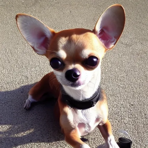 Image similar to chihuahua dog with big ears playing the blues guitar