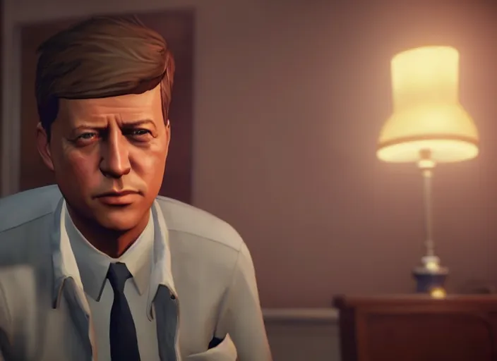 Prompt: ps 4 gameplay, president john f kennedy, life is strange ( 2 0 1 5 ), unreal engine, cutscene