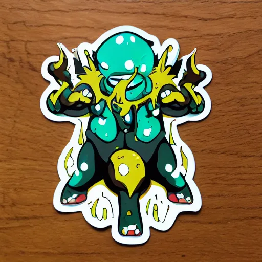 Prompt: die cut sticker, gomu gomu no gatling, splatter paint