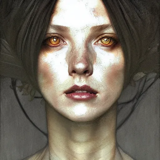 Image similar to symmetry!! portrait of a silhouette of a woman in the world of andrew wyeth, horror, fashion, dark!! intricate, elegant, highly detailed, digital painting, artstation, concept art, smooth, sharp focus, illustration, art by artgerm and greg rutkowski and alphonse mucha