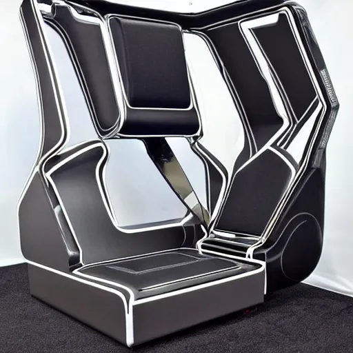 Prompt: futuristic baroque command chair in space ship