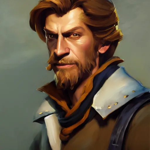 Prompt: greg manchess portrait painting of partially armored undead pirate captain guybrush threepwood as overwatch character, medium shot, asymmetrical, profile picture, organic painting, sunny day, matte painting, bold shapes, hard edges, street art, trending on artstation, by huang guangjian, gil elvgren, ruan jia, greg rutkowski, gaston bussiere