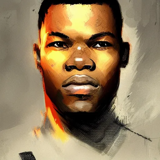 Image similar to portrait of a man by greg rutkowski, he looks like john boyega, star wars expanded universe, he is about 2 0 years old, wearing the tactical gear of the galactic alliance, digital painting, artstation, concept art, smooth, sharp foccus ilustration, artstation hq