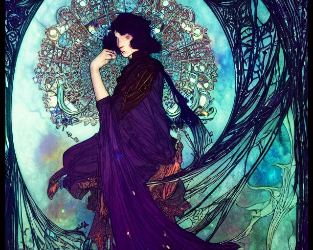 Image similar to photography of harry clarke, deep focus, d & d, fantasy, intricate, elegant, highly detailed, digital painting, artstation, concept art, matte, sharp focus, illustration, hearthstone, art by artgerm and greg rutkowski and alphonse mucha