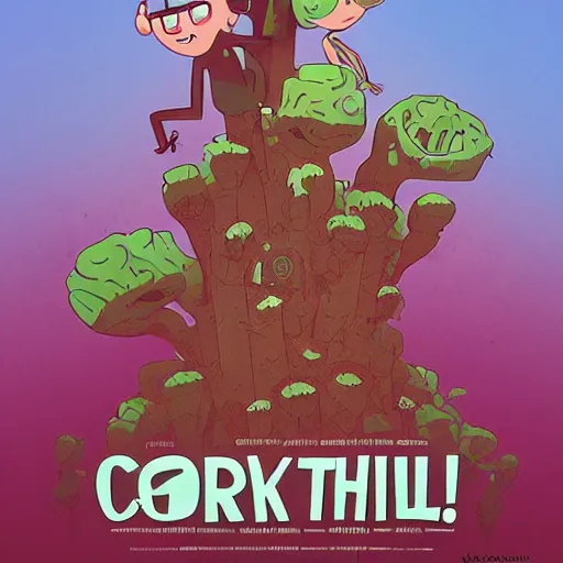 Prompt: Help, we're stuck in an anthill!, movie poster, artwork by Cory Loftis