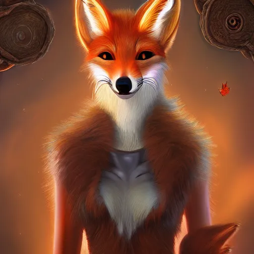 Prompt: award - winning extremely detailed fantasy art of a cute female anthro vulpes vulpes fulva with innocent eyes, 4 k