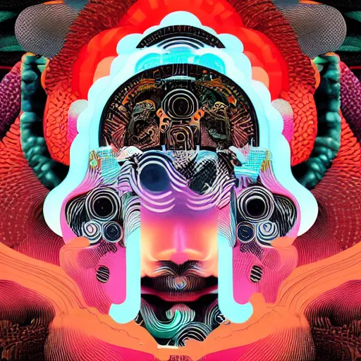 Image similar to album cover design design depicting the alter to the ai machine gods, by jonathan zawada, pi - slices, and tristan eaton, digital art