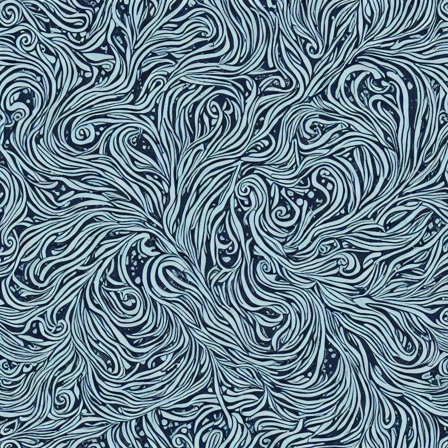 Image similar to beautiful and artistic mycelium on a fantastic planet and unusual critters of the ocean, highly detailed, seamless tiling pattern with optical illusion