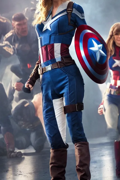 Image similar to Taylor Swift as Captain America