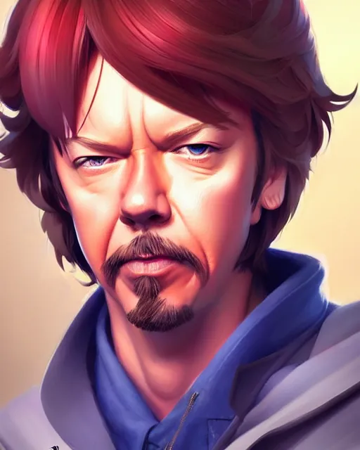 Image similar to buff david spade, portrait shinkai makoto studio ghibli studio key hideaki anno sakimichan stanley artgerm lau rossdraws james jean marc simonetti elegant highly detailed digital painting artstation pixiv