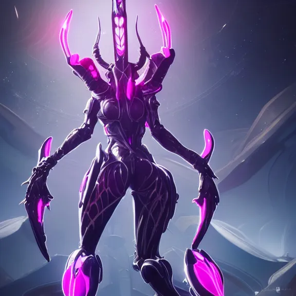 Image similar to highly detailed giantess shot, exquisite warframe fanart, looking up at a giant beautiful majestic saryn prime female warframe, as a stunning anthropomorphic robot female dragon, looming over you, elegantly posing over you, sleek bright white armor with glowing fuchsia accents, camera between detailed robot legs, looking up, proportionally accurate, anatomically correct, sharp detailed robot dragon paws, two arms, two legs, camera close to the legs and feet, giantess shot, furry shot, upward shot, ground view shot, leg and hip shot, elegant shot, epic low shot, high quality, captura, realistic, sci fi, professional digital art, high end digital art, furry art, macro art, giantess art, anthro art, DeviantArt, artstation, Furaffinity, 3D realism, 8k HD octane render, epic lighting, depth of field