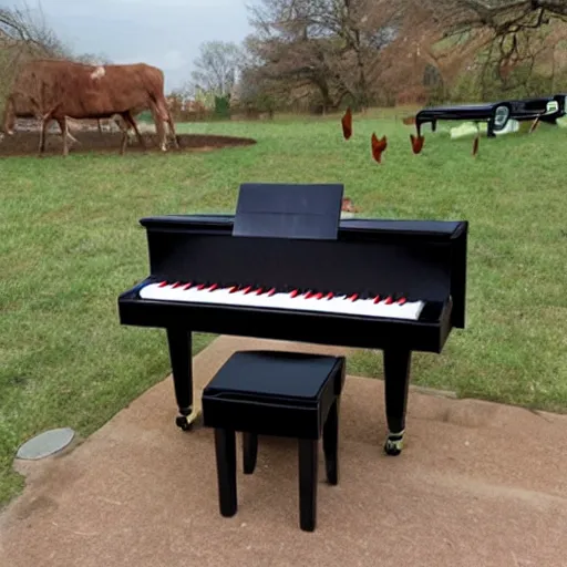 Prompt: a piano made of beef