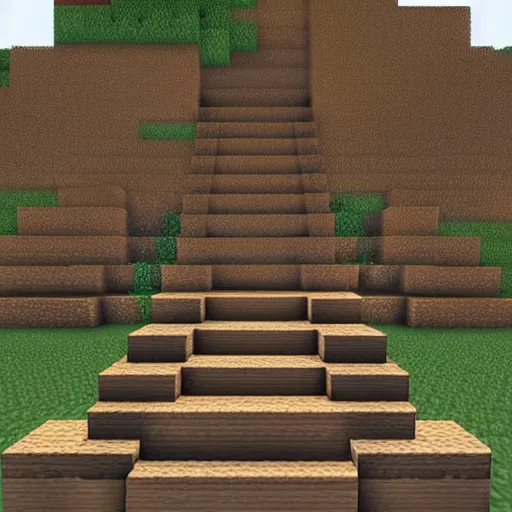 minecraft stairs made out of minecraft dirt, Stable Diffusion