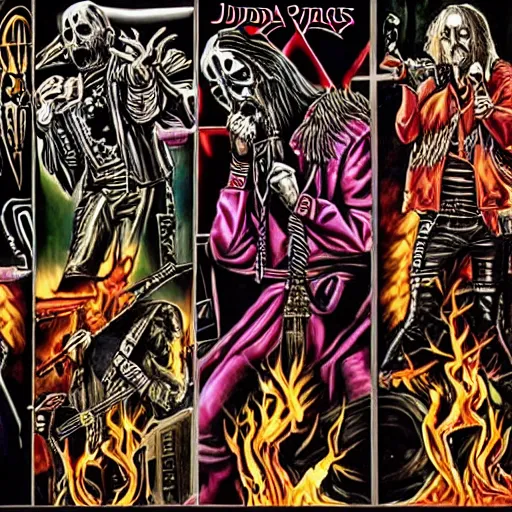 Image similar to judas priest in death metal art style