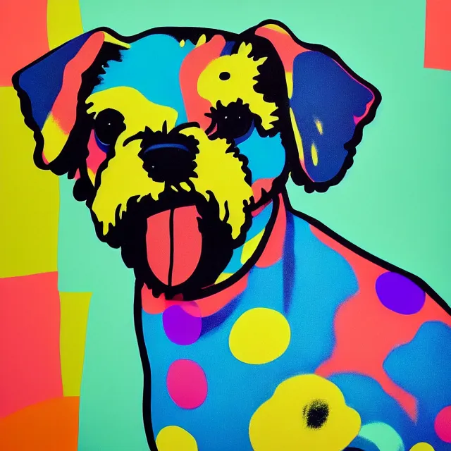 Prompt: a beautiful painting lovely bichon frise, by picasso by kusama yayoi award - winning art, andy warhol color, dramatic light, octane render, color screen printing