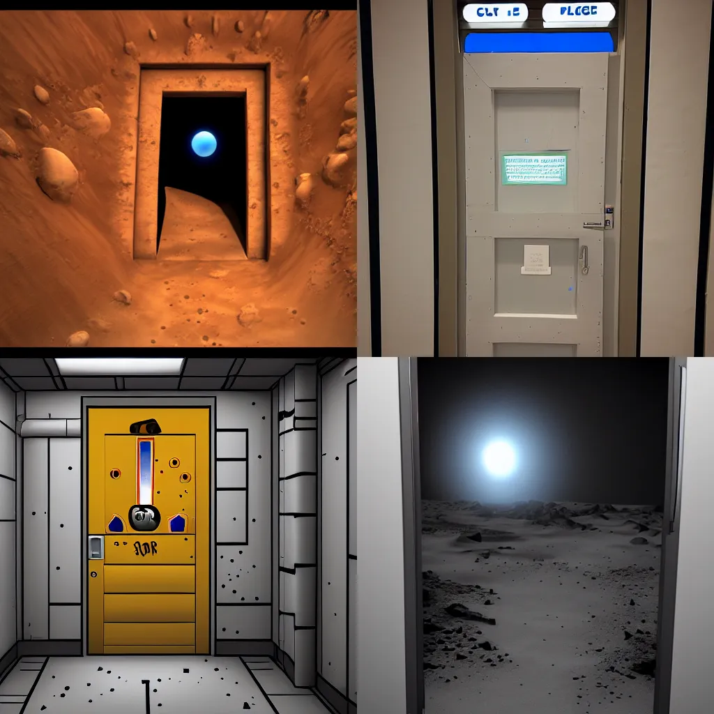 Prompt: The door to the debug room on mars.