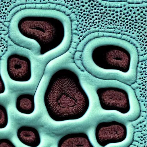 Image similar to hydrothermal polychaeta worm head, jaws, coloured scanning electron micrograph