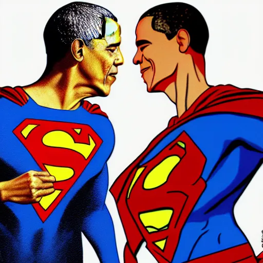 Image similar to obama wearing superman's clothes