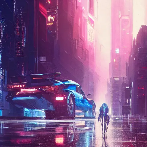 Prompt: cyberpunk city with rain and flying cars, by greg rutkowski and makato shinkai,trending on artstation, sharp focus, very detail,Cinematic Lighting , 8k,wallpaper,