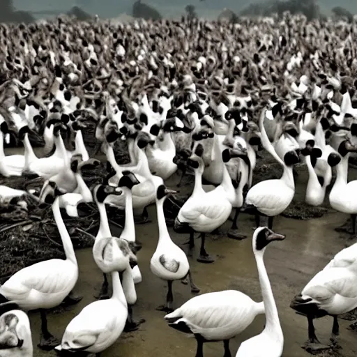 Prompt: a legion of geese