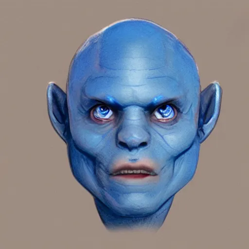 Image similar to alied with blue skin and antenna, starfleet pastel concept art