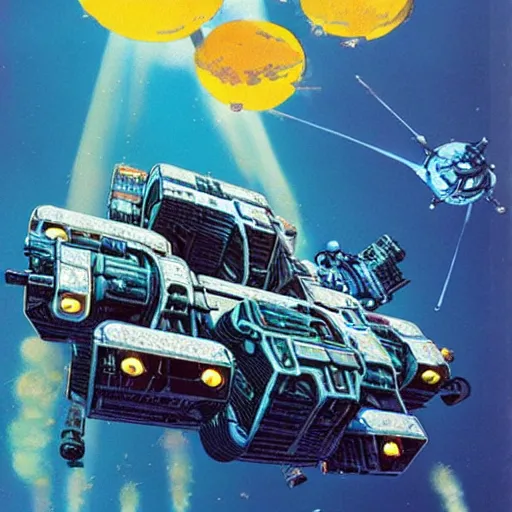 Prompt: cover art, by Chris Foss, mechanical, ornate