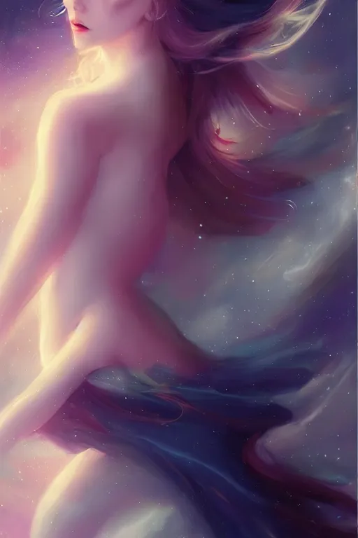 Prompt: beautiful seductive squirrel floating in space, highly detailed, portrait, Charlie Bowater character art,