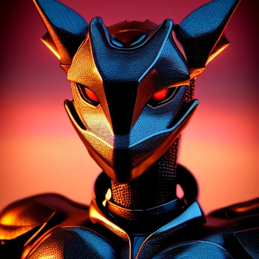 Image similar to close up bust shot, realistic detailed stunning beautiful armored anthropomorphic humanoid robot female dragon, doing an elegant pose, looking to the side, sleek streamlined armor and design, sharp claws, Slick LEDs, standing on two legs, on the beach during sunset, high quality, cinematic art, sunset lighting, artstation, deviantart, furaffinity