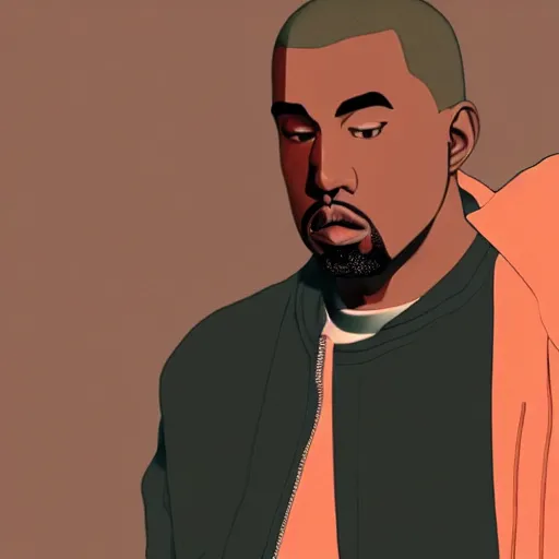 Prompt: anime still of kanye west