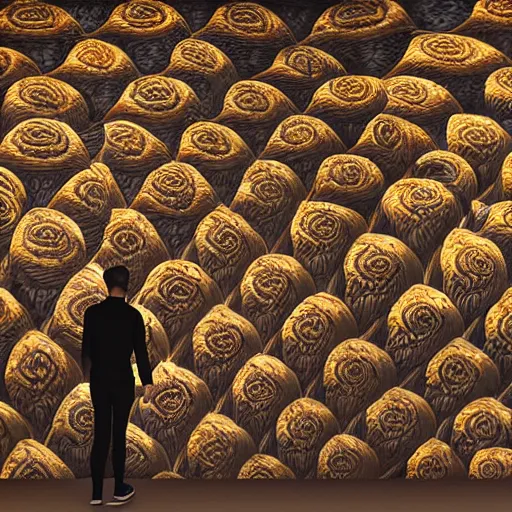 Image similar to !dream Photorealistic man standing inside a temple made of snakes. Hyperdetailed photorealism, 108 megapixels, amazing depth, glowing rich colors, powerful imagery, psychedelic Overtones