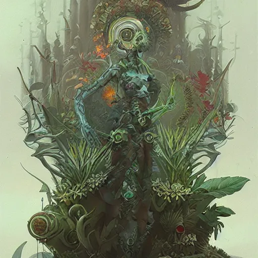 Prompt: the god of plants, detailed drawing by Petar Mohrbacher